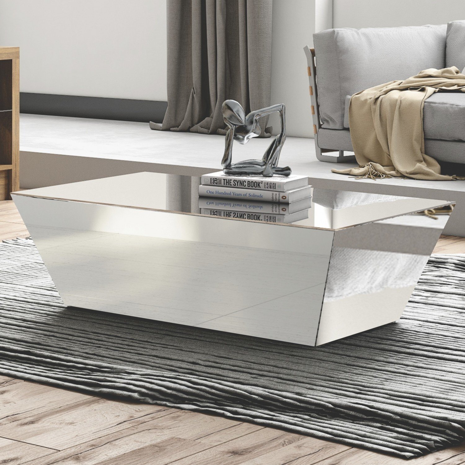 Mesa de Centro Espelhada Trapézio TB80 Dalla Costa Espelho | MadeiraMadeira