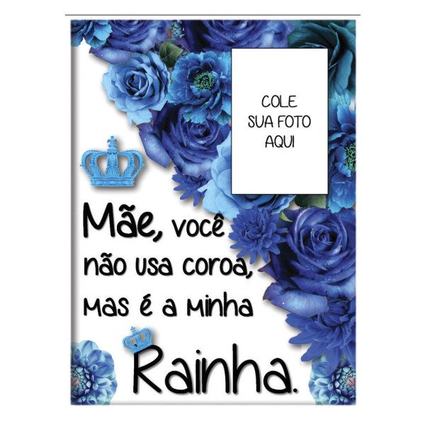 Quadro Mensagem Cole A Foto Mae Voce E Rainha Presente Dia Das Maes Art Frame Branco Madeiramadeira
