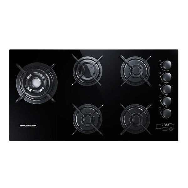 Cooktop 5 bocas Brastemp com quadrichama e timer touch BDT85AE Preto