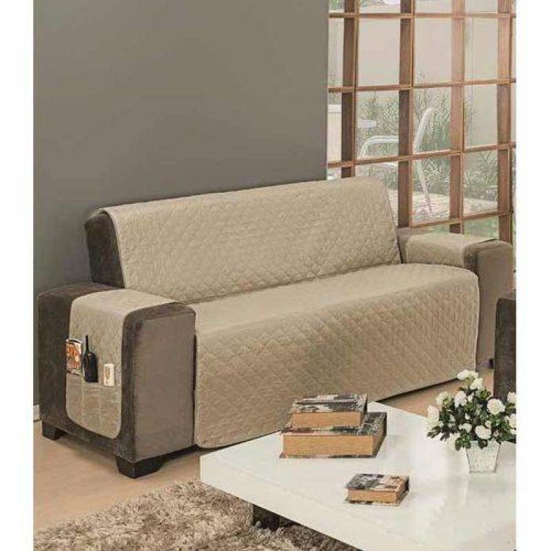 Protetor De Sofá Impermeável Kit Para 2 E 3 Lugares Dupla Face Tecido