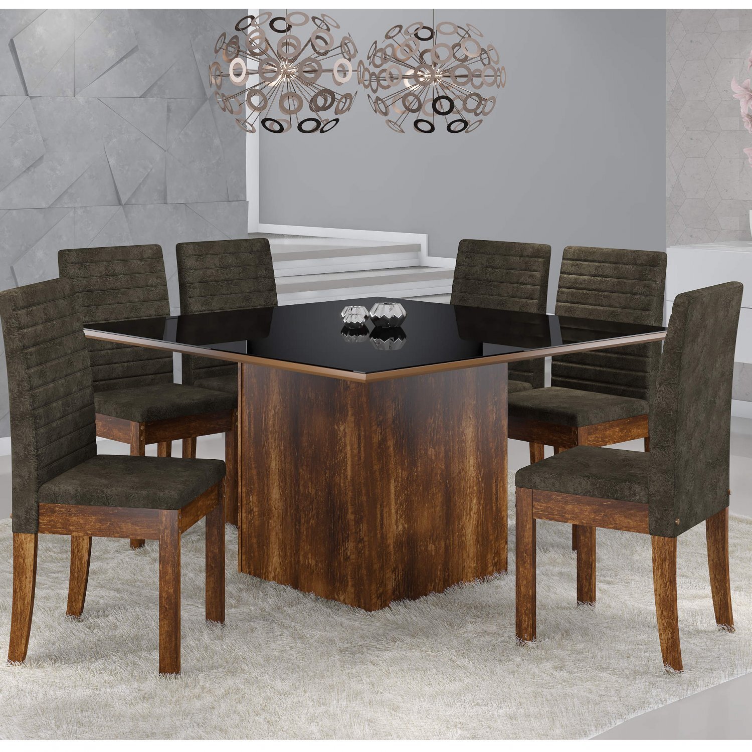 Conjunto Sala de Jantar Mesa com Tampo de Vidro e 6 Cadeiras Atena Sonetto Móveis é ruim? Conjunto Sala de Jantar Mesa com Tampo de Vidro e 6 Cadeiras Atena Sonetto Móveis é boa?