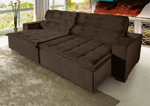 Menor preço em Sofá Magno 2,70 mts Pluma Café