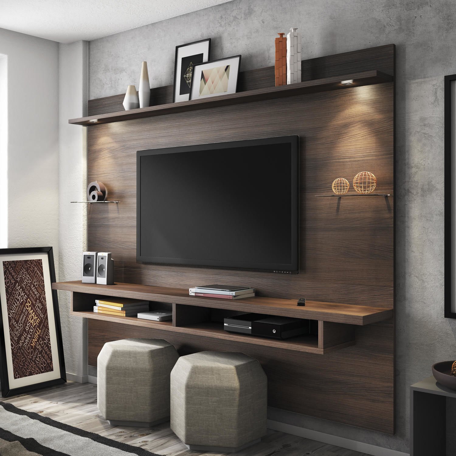 Painel para TV até 60 Polegadas 4 Prateleiras Veneza 