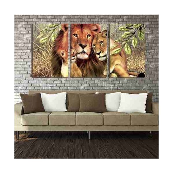 Quadro Decorativo Casal De Leão E