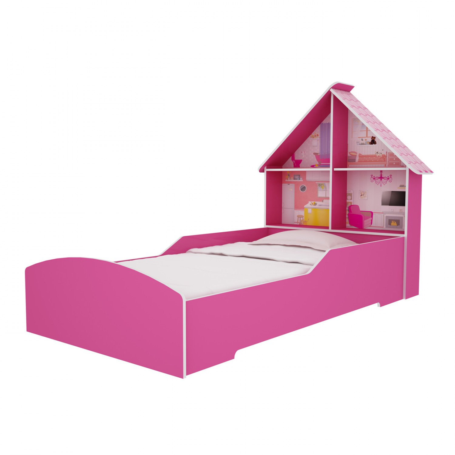 Cama Infantil com Proteção Lateral e Cabeceira Casinha Gelius Móveis Rosa é boa?