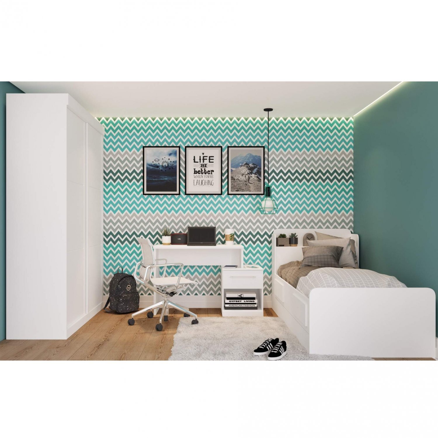 Quarto de Solteiro Completocom Bicama, Guarda Roupa 2 Portas e Escrivaninha Life Espresso Móveis Branco é ruim? Quarto de Solteiro Completocom Bicama, Guarda Roupa 2 Portas e Escrivaninha Life Espresso Móveis Branco é boa?
