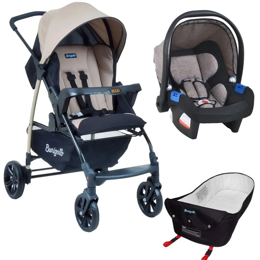 Carrinho De Bebe Burigotto Ecco Reversivel Bege Bebe Conforto Touring X Cappuccino Ninho Madeiramadeira