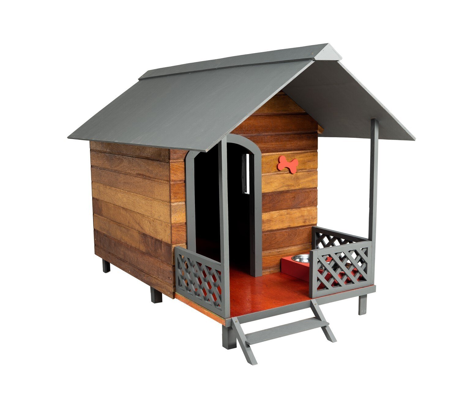 Casinha Casa de Cachorro Madeira Grande com Varanda Dog House