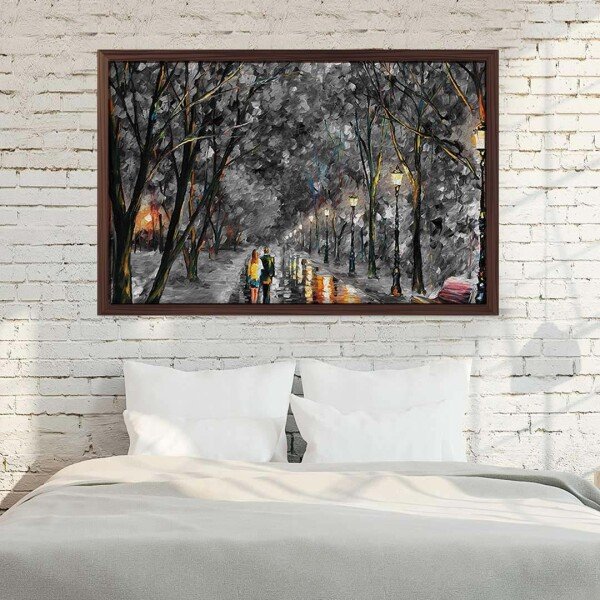 Quadro Com Moldura Gray Night Madeira Escura Medio Madeiramadeira