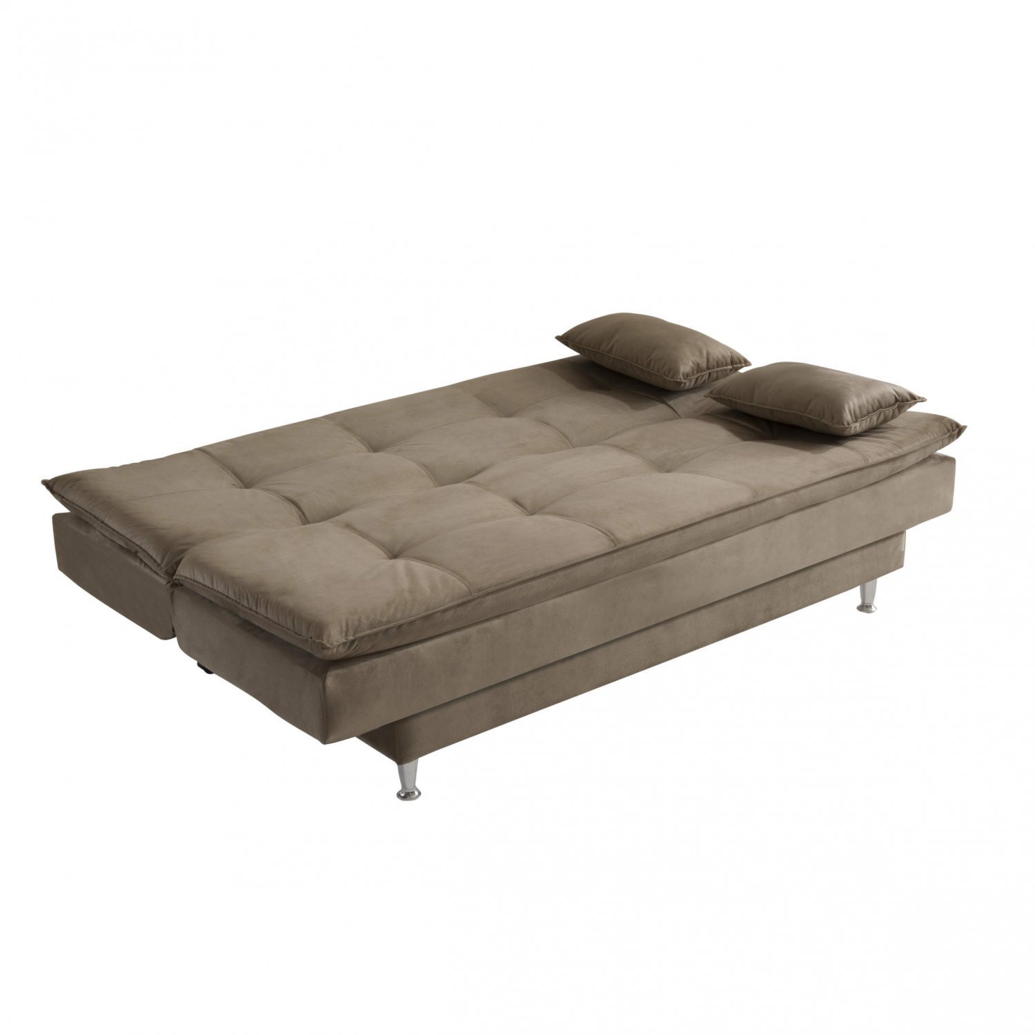 Sofá Cama 3 Lugares Dobrável Liverpool Arte Cúbica Estofados Bege