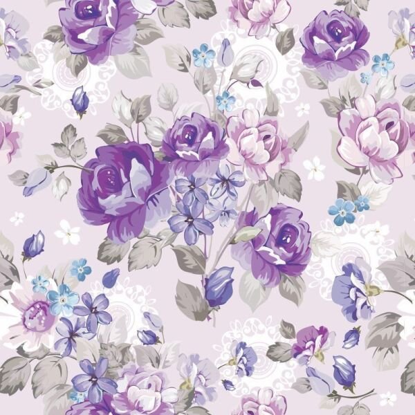 Papel De Parede Adesivo Floral Rosas Roxas Lilas Ssdflr 35 Rx Rolo 1 77m X 59cm 1m Madeiramadeira