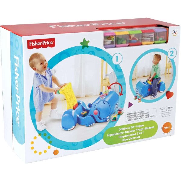 Empurrador Papa Brinquedos Hipopotamo Fisher Price Madeiramadeira
