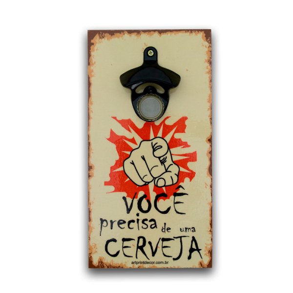 Abridor De Garrafas Parede Cerveja Mdf Com Imã 25x13 Cm Bege Menor preço em Abridor De Garrafas Parede Cerveja Mdf Com Imã 25x13 Cm Bege