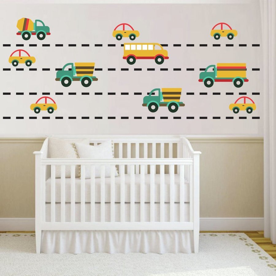 Featured image of post Adesivo De Parede Infantil Carrinhos