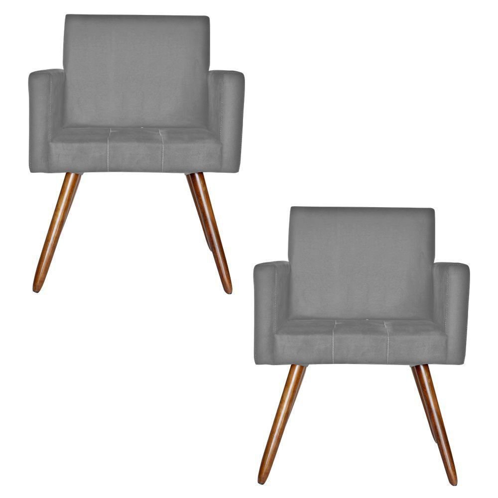 "Kit 2 Poltronas Decorativas Vitoria Suede Cinza - Kasa Sofá" é ruim? "Kit 2 Poltronas Decorativas Vitoria Suede Cinza - Kasa Sofá" é boa?