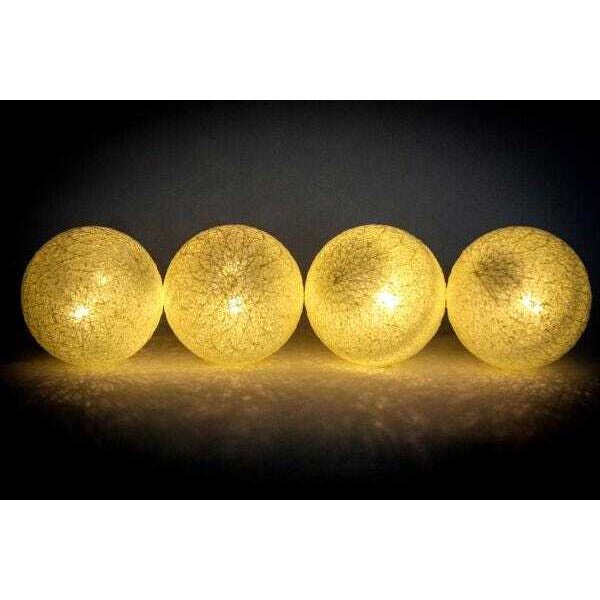 Cordão de luz Off white luminária Led de 20 bolinhas Ninis Bivolt MadeiraMadeira