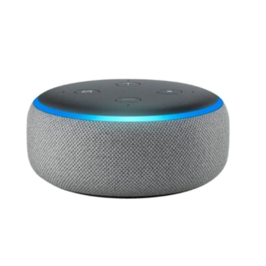caixa de som amazon echo dot 3ra geracao heather gray alexa madeiramadeira
