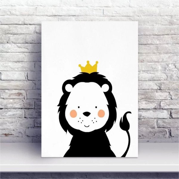 Placa Mdf Desenho Leao Coroa Rei Madeiramadeira