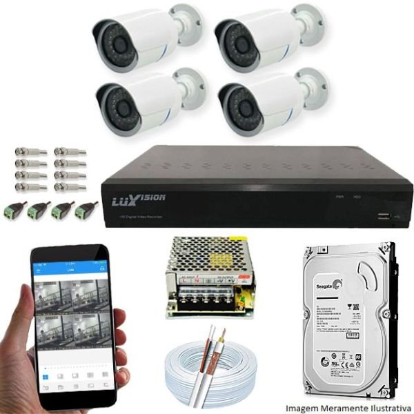 Kit Cftv 4 Câmeras AHD-M 720P 3,6MM Dvr 4 Canais Luxvision 720p + HD 500GB é boa?