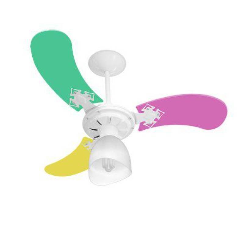 Menor preço em Ventilador De Teto New Baby Colors 3 Pás 130w Branco/feminino - Venti-delta