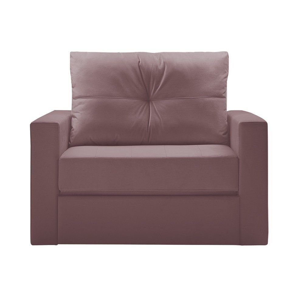 Menor preço em "Sofá Cama Multi 1 Lugar 118cm Retrátil Veludo Rosê - Ilha Bela "