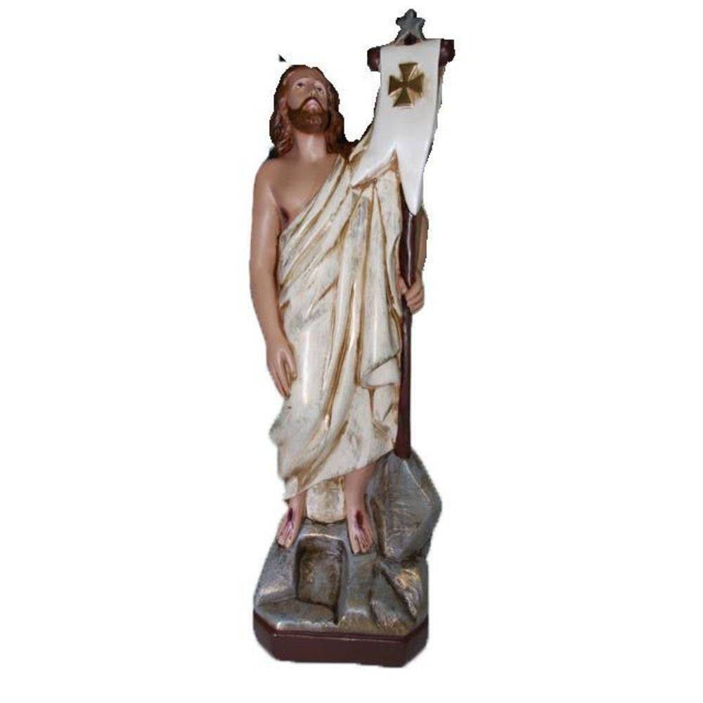 Jesus Ressuscitado Envelhecido 60cm Em Gesso Madeiramadeira