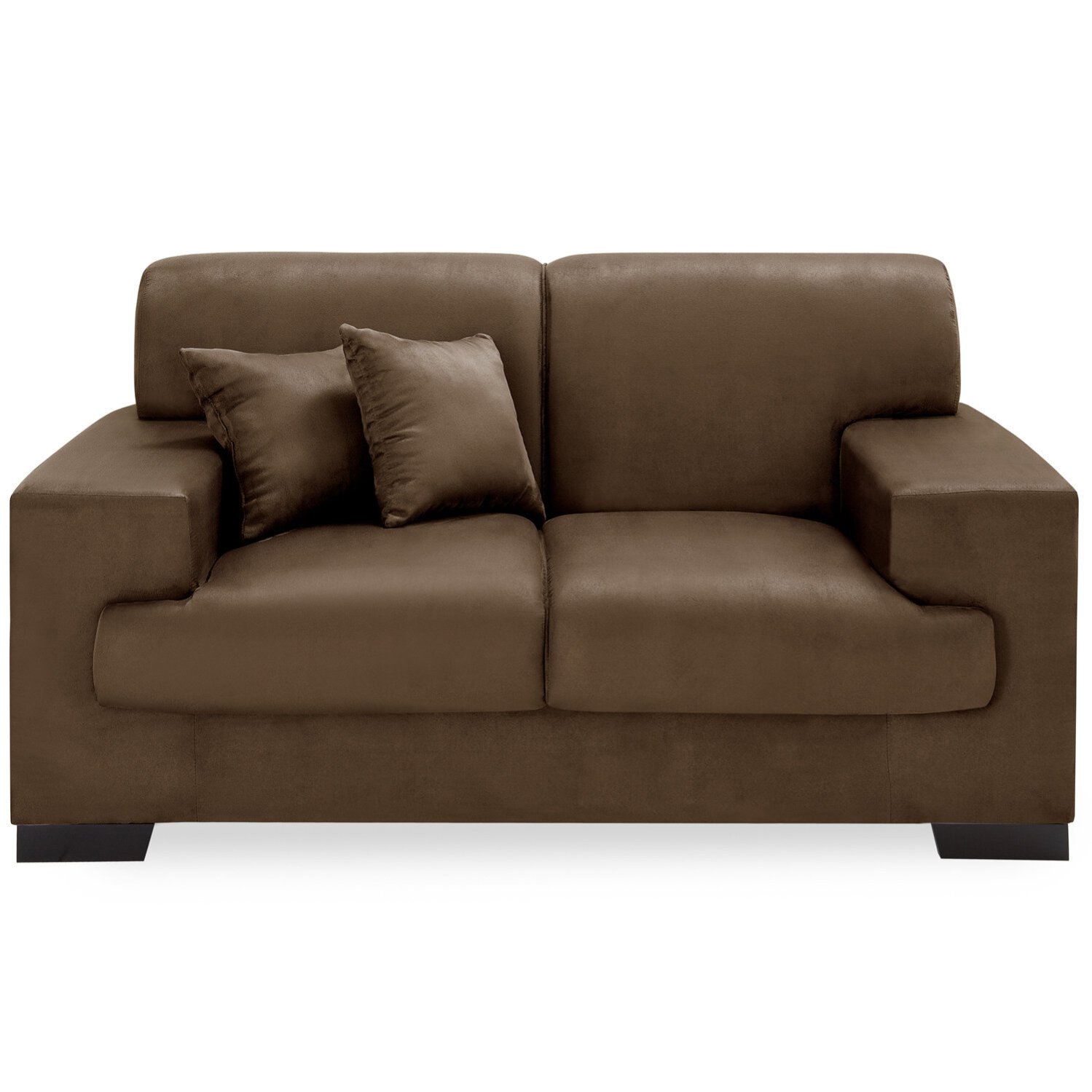 Sofá 2 Lugares Manuela Império Estofados Marrom MadeiraMadeira