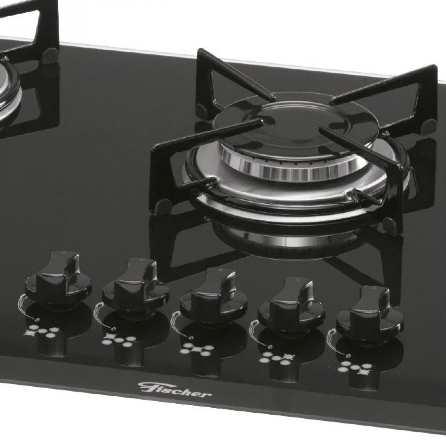 Cooktop 5 Bocas a Gás Bivolt Fischer Preto MadeiraMadeira