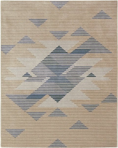 Tapete geometrico bege e azul Clearance