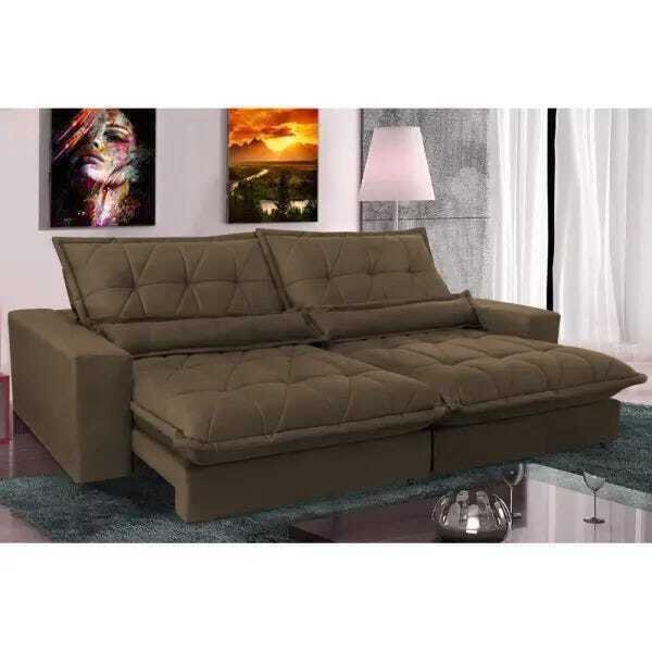 Sofa Retrátil e Reclinável com Molas Ensacadas Cama inBox Soft 3,12 Mts Tecido Suede Café Café é boa?