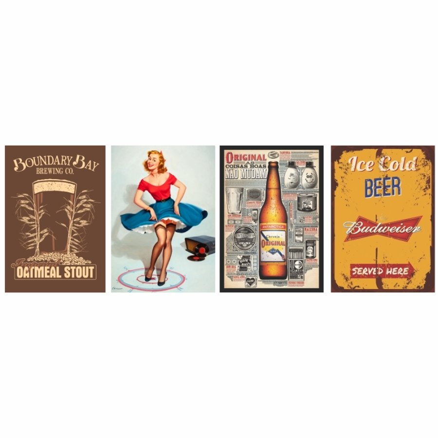 Quadro Decorativo Vintage Bebidas Bar 50x40 Madeiramadeira