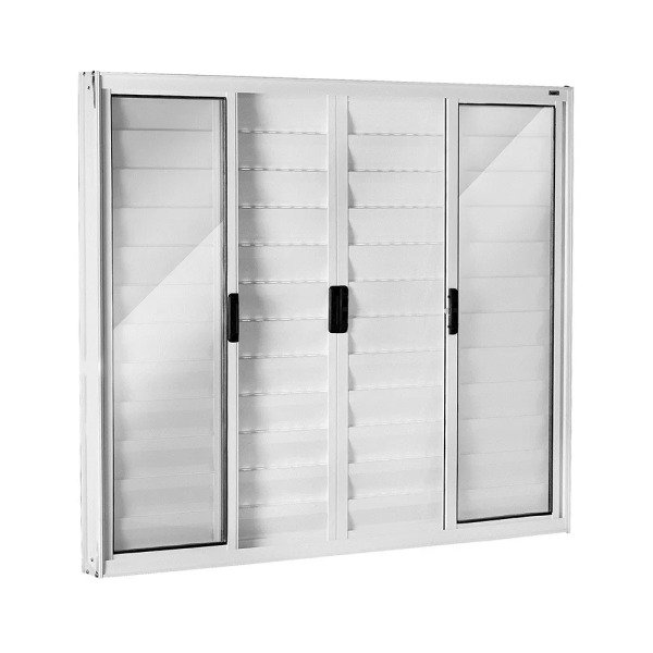 Menor preço em Janela veneziana de correr central Esquadrisul de alumínio 6 folhas Ecosul A: 100cm x C: 120cm Branco