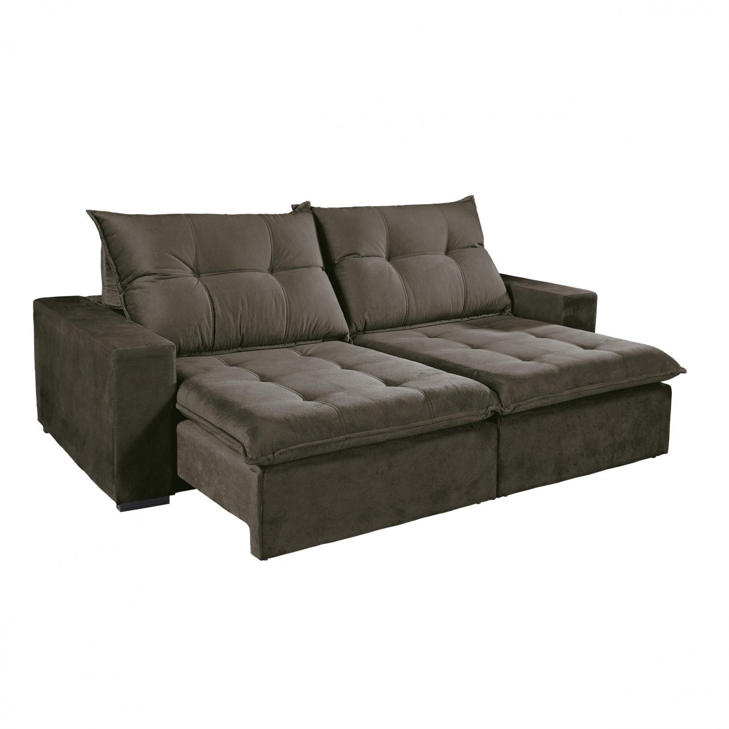 Sofá Retrátil e Reclinável 2 Lugares 190cm Sapucaí Estofart Cinza