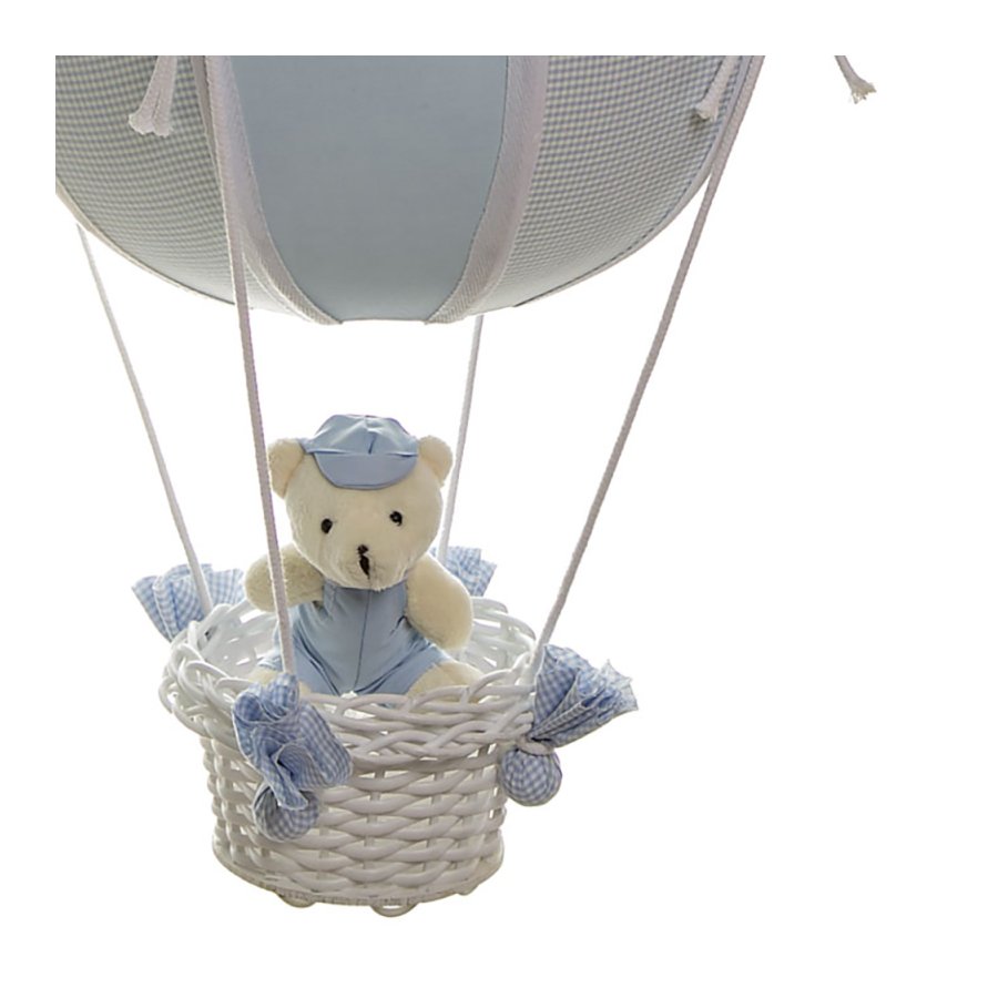 Lustre Balao Bolinha Urso Azul Quarto Bebe Infantil Menino Azul Madeiramadeira
