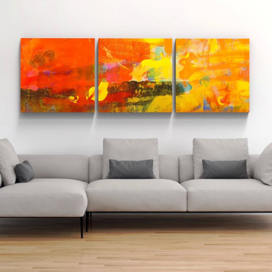 Quadro Decorativo Abstrato Surrealista Pintura Sala Quarto Madeiramadeira