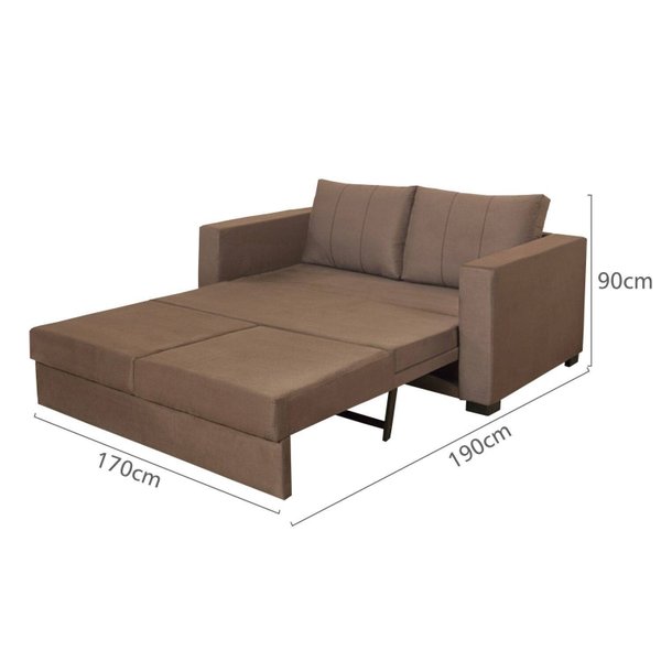 Sofá Cama 2 Lugares Bella Suede Estofamar Marrom MadeiraMadeira