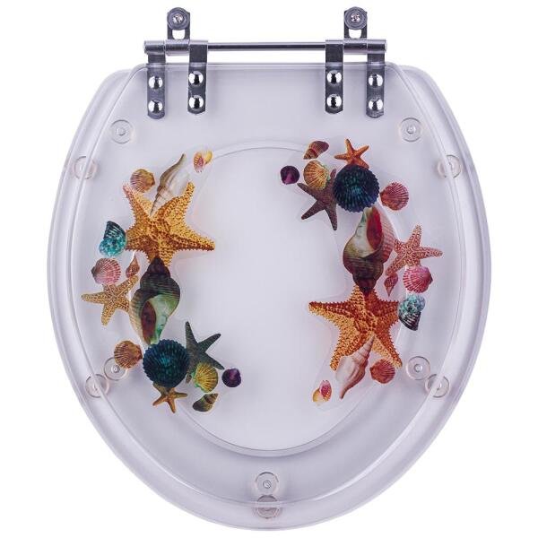 Tampa De Vaso E Lixeira Decorada Fundo Do Mar Translucido