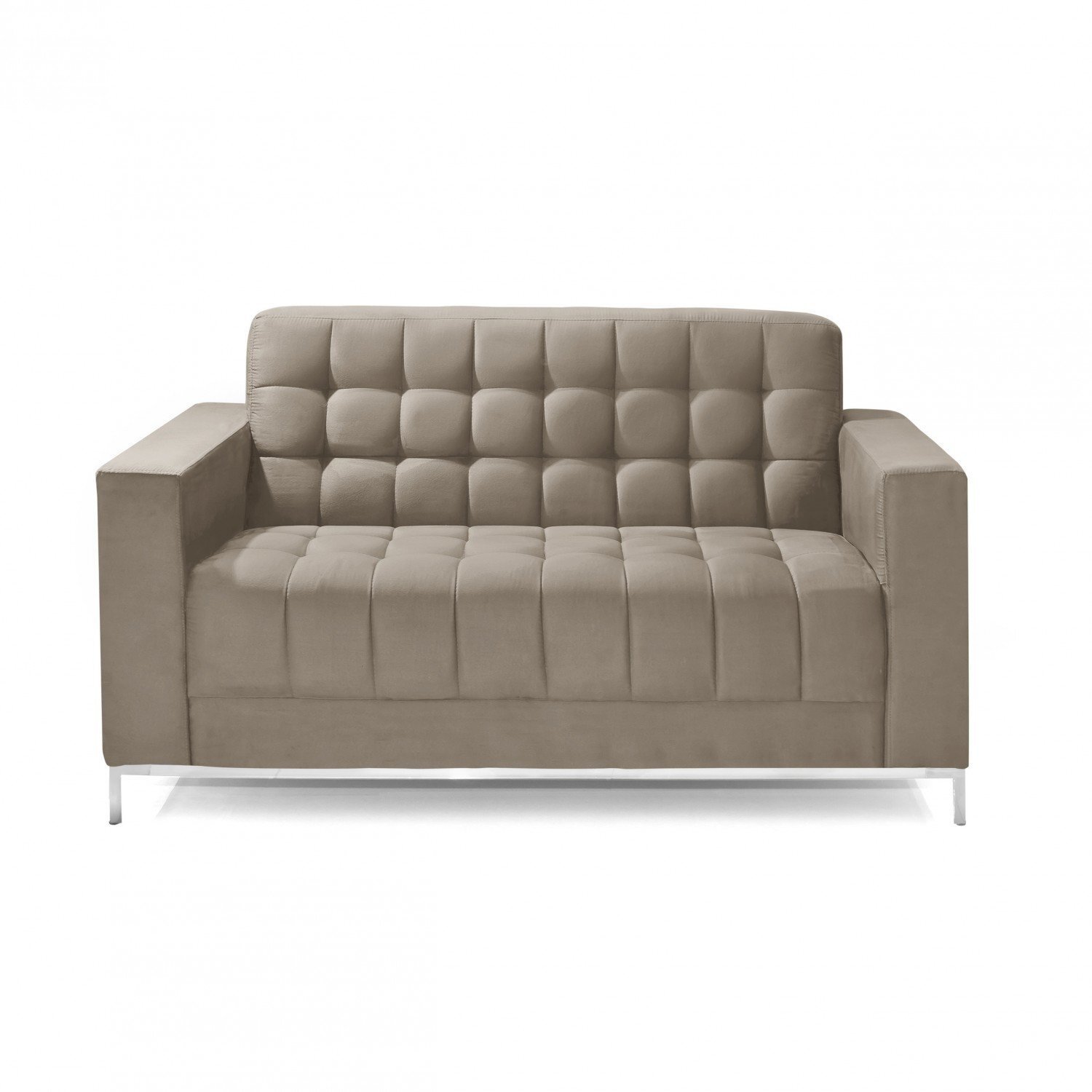 Sofá 2 Lugares em Veludo Liso 150cm Classic Império Sofás Chumbo