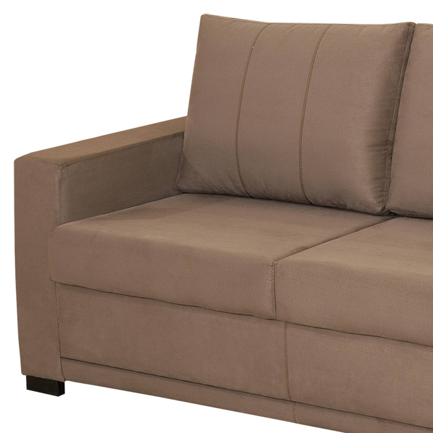 Sofá Cama 2 Lugares Bella Suede Estofamar Marrom MadeiraMadeira